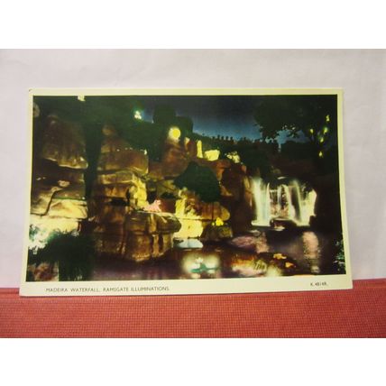 LIGHTS MADEIRA WATERFALL, RAMSGATE, KENT unused vintage postcard by Valentine /