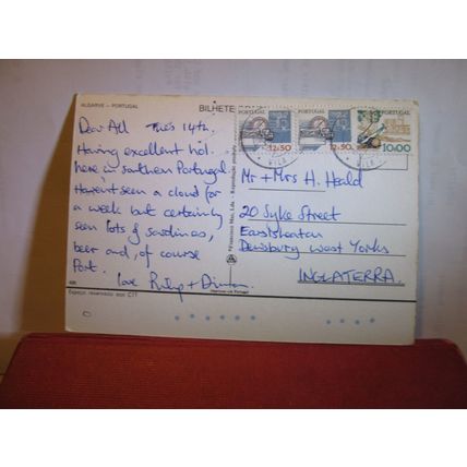 DONKEY AND HORSE, ALGARVE, PORTUGAL used postcard =
