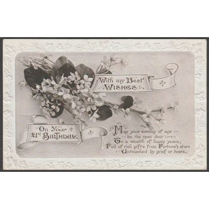 With my Best Wishes on your 21st Birthday, c.1930 - Wildt & Kray Postcard