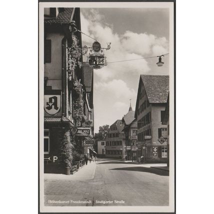 Stuttgarter Straße, Höhenkurort Freudenstadt, c.1940s - Schäfer Foto-AK