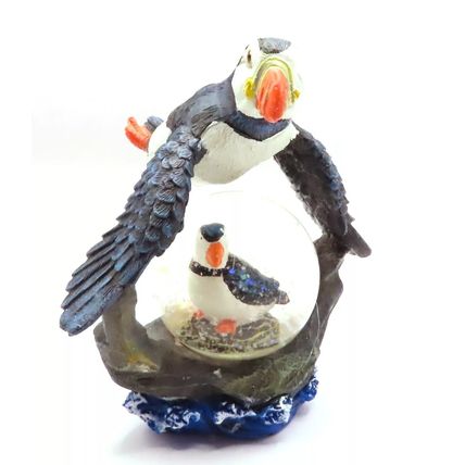 Puffin Minature Water ball with Glitter 10.5 CM Sea Birds Home Decor Gift Beach
