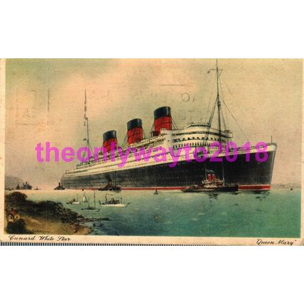 Cunard White Star, Queen Mary, Postcard 1949