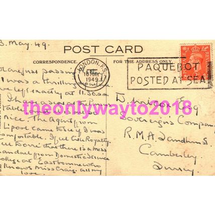 Cunard White Star, Queen Mary, Postcard 1949