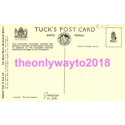 Royal Outrider in Scarlet Livery, Royal Mews, Tucks Postcard 1950s