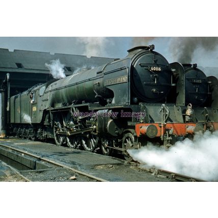 pu3510 - Engine No.60116 Hal O'The Wind, at Haymarket Shed - photograph 6x4