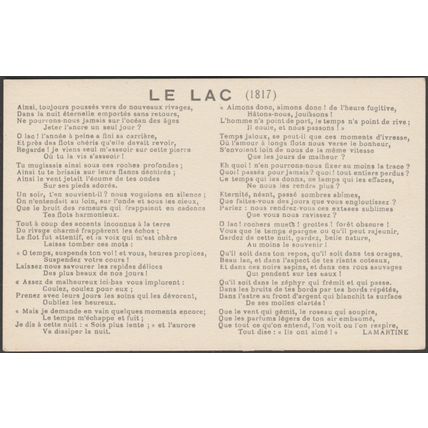 Alphonse de Lamartine - Le Lac, c.1910s - L Blanc CPA