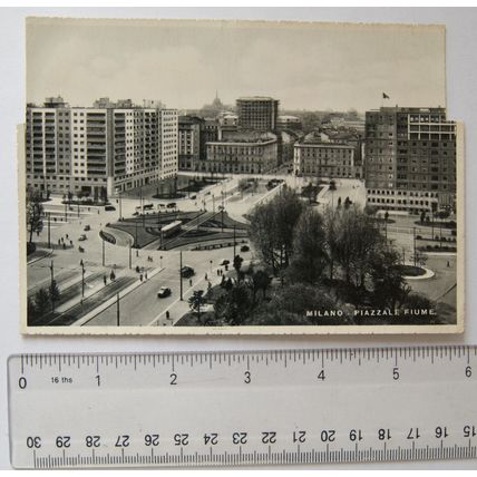 vintage postcard Milano, Piazzale Flume