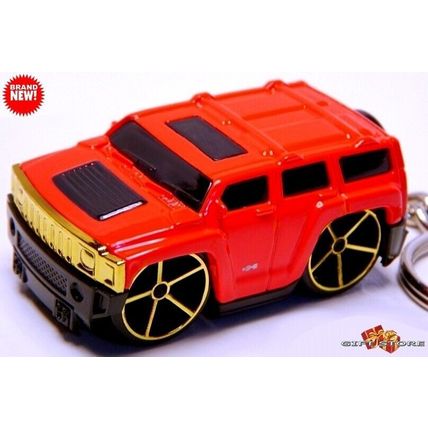 RARE KEYCHAIN RED GOLD HUMMER H3 CARICATURE CUSTOM Ltd EDITION GREAT GIFT