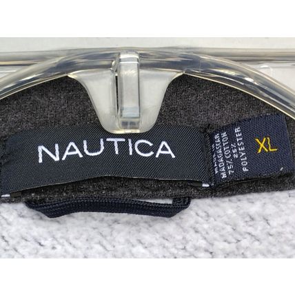 Nautica Men's Pullover Sweat Shirt Charcoal XL Cotton Blend Front Pocket Winter