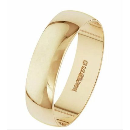 9ct Yellow Gold Patterned Wedding Band size k was £149