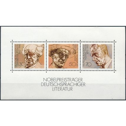 German Winners Nobel Prize For Literature - West Germany 1978 - NM H- MiNr BL16