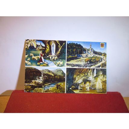 LOURDES, FRANCE multiview used postcard 1980 postmark =