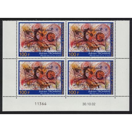 New Caledonia 'Life and Death' by Adrian Trohme Painting Block of 4 2002 MNH