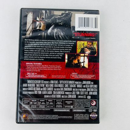 Max Payne DVD Unrated Mark Wahlberg, Mila Kunis