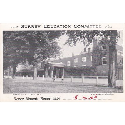 EC241 KEW - CAMBRIDGE COTTAGE . PRINTED POSTCARD. SURREY REWARD CARD