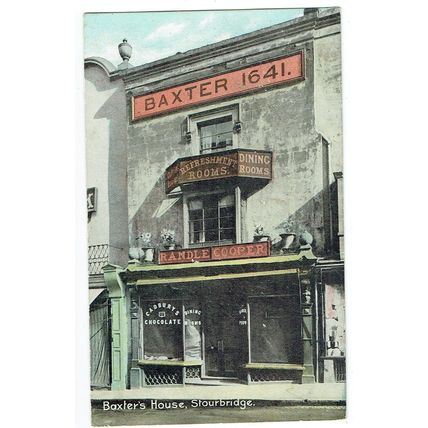 Worcestershire postcard Kidderminster Baxter's House Stourbridge