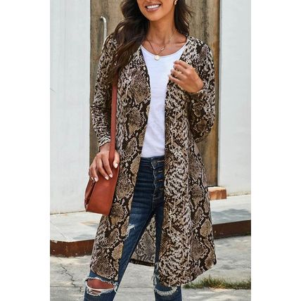 Snake Print Long Cardigan
