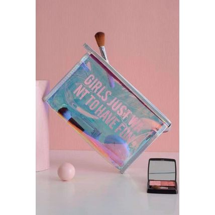 White Laser Waterproof Zipper Makeup Bag