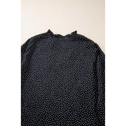 Black Plus Size Leopard Print Notch V Neck Blouse