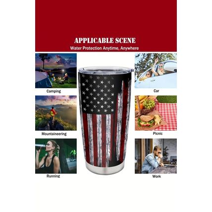 Dirty blue American Flag Stainless Steel Insulated Tumbler 20oz