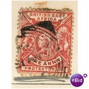 British East Africa 1896 - SG66 - 1a carmine red - used