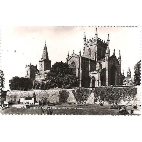 Dunfermline Abbey, Fife - from Memorial Gardens - Valentines real photo postcard