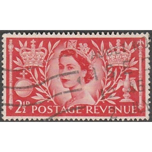 1953 Queen Elizabeth II Coronation. 2.1/2d Value. Fine Used