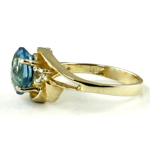 Swiss Blue Topaz, 10KY Gold Ring, R176