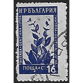 Mi 877: 16 st. violet-blue/white Medicinal Flowers, line perf. 12¾:10¾