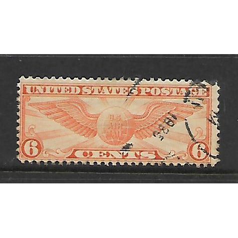 USA 1930 AIR 6c ORANGE AIR MAIL PILOTS BADGE SG A685 FINE USED2