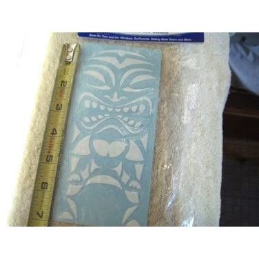 tiki #18 -18w white vinyl decal sticker approx 7" x 2.75" by stuck on maui