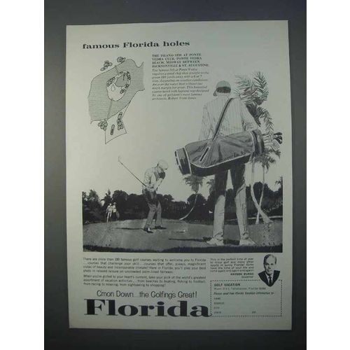 1966 Florida Tourism Ad - Famous Florida Holes