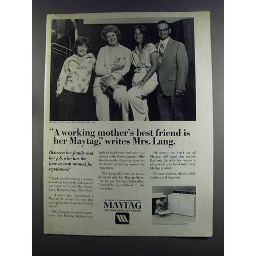 1982 Maytag Washer, Dryer and Dishwasher Ad - Mrs. Lang