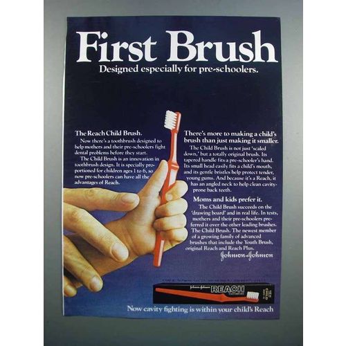 1983 Reach Child Brush Toothbrush Ad - First Brush