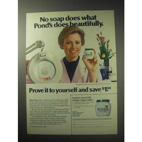 1985 Pond's Cold Cream Ad - No Soap Does