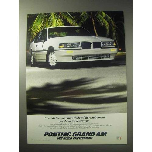 1985 Pontiac Grand Am SE Car Ad - Exceeds
