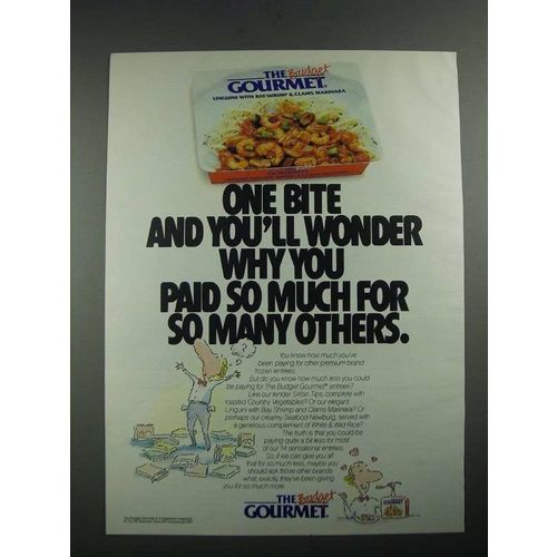 1987 The Budget Gourmet Frozen Dinners Ad - One Bite And You'll Wonder