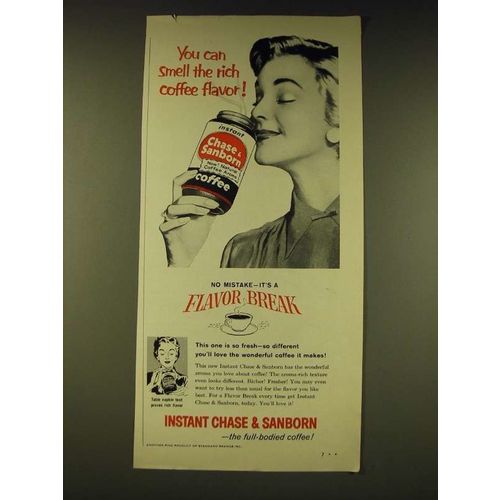1958 Chase & Sanborn Coffee Ad - You can smell the rich coffee flavor