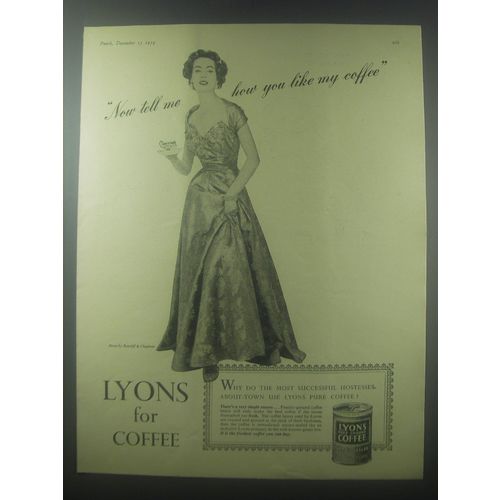 1954 Lyons Coffee Advertisement - Dress by Roecliff & Chapman