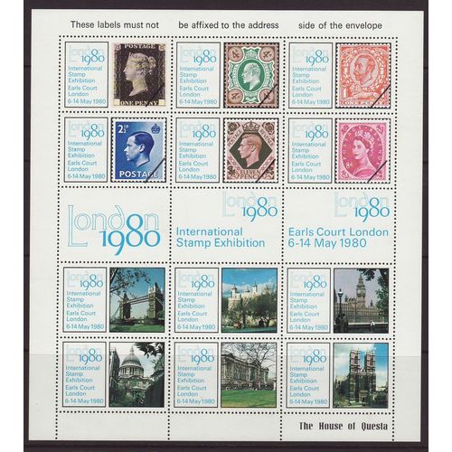 GB 1980 International Stamp Exhibition Cinderella UMM (FB-122)