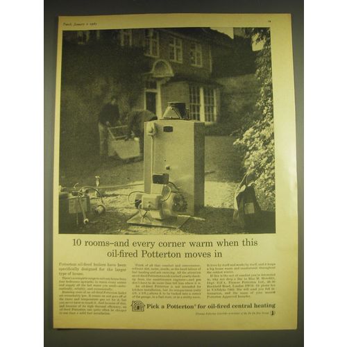 1963 Potterton Boilers Ad - 10 rooms - and every corner warm