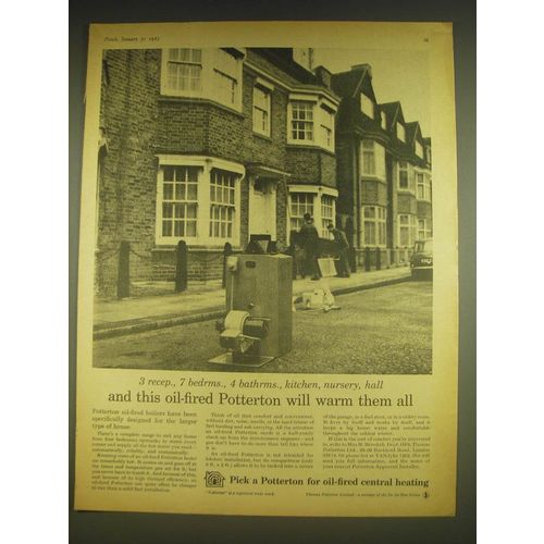 1963 Potterton Boilers Advertisement - 3 recep., 7 bedrms., 4 bathrms., kitchen