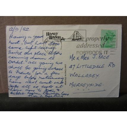 CASTLE ROCK, CHEDDAR GORGE, SOMERSET used postcard by Harvey Barton 1982 pm #