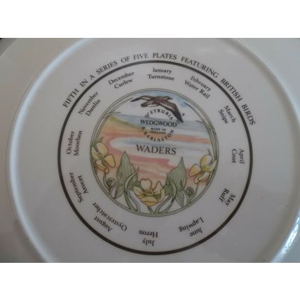 Wedgwood of Etruria and Barlaston British Birds Waders 1990 Calendar China Plate