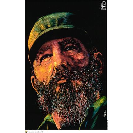 Political Cuban POSTER.Fidel Castro portrait.Communist Revolution Art.Cuba 3