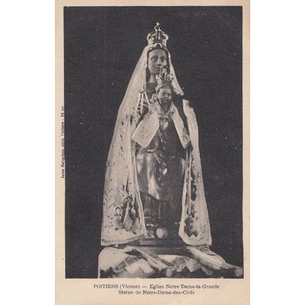 Poitiers Vienne Eglise Notre Dame Des Clefs Statue Religious Postcard