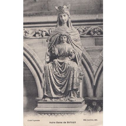 Notre Dame De Bayeux Statue French Religious Postcard
