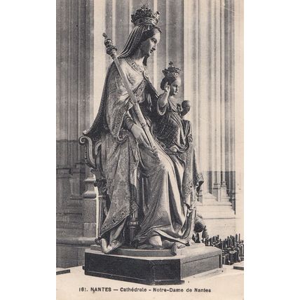 Nantes Cathedrale Notre Dame Statue French Religious Postcard