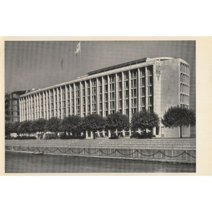 Geneve Geneva GE Hotel du Rhone Swiss Postcard
