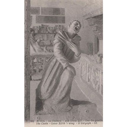 Louis XII Castle Wing Gargoyle Dying Antique French Postcard
